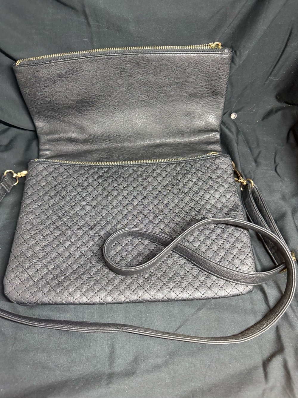 Rampage Black Convertible 2-in-1 Woven Crossbody Shoulder Bag